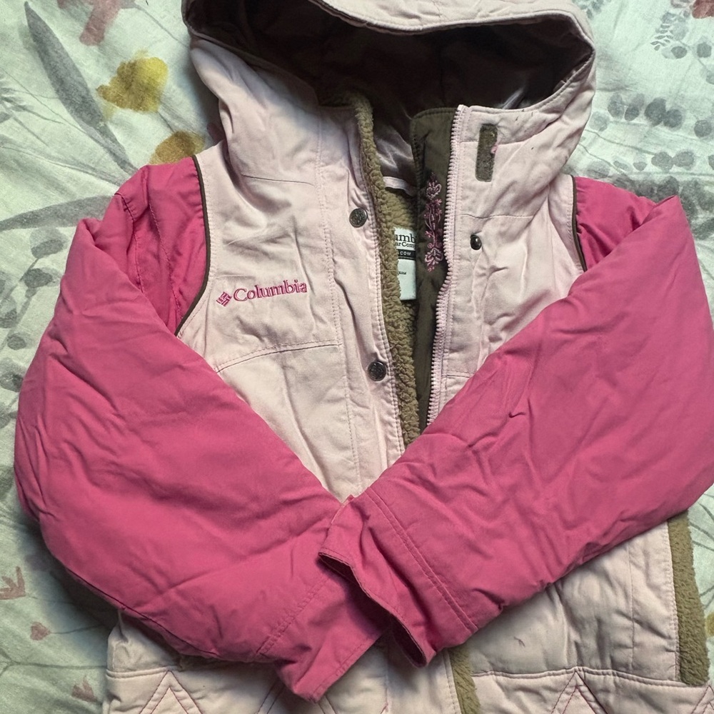 Columbia Two-Tone Pink Kids Puffer Jacket